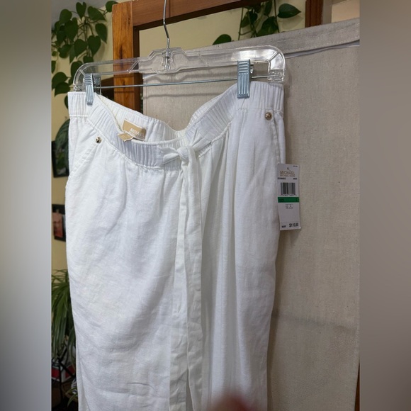 MICHAEL Michael Kors white linen Harbor pants. - Picture 4 of 7